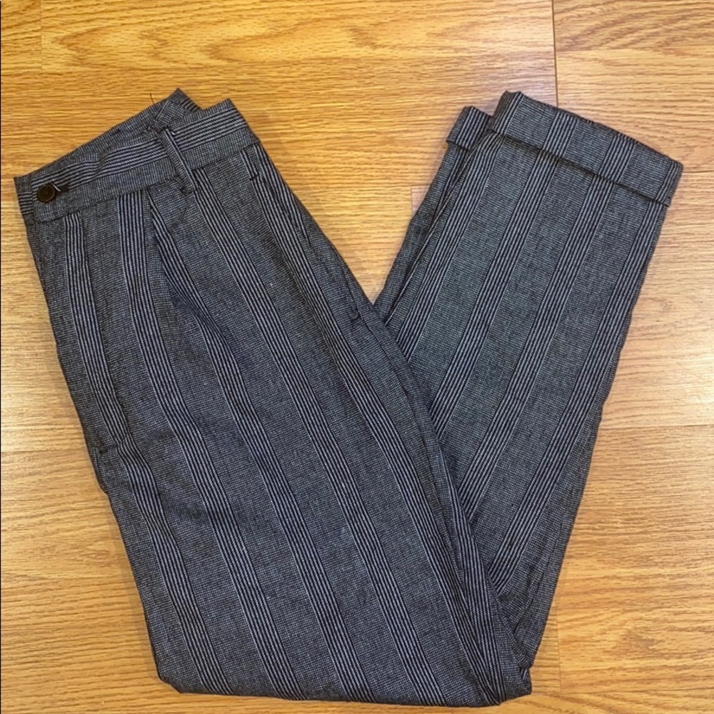 Zara trousers pants grey wool and polyester blend
